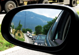 traffic in mirror